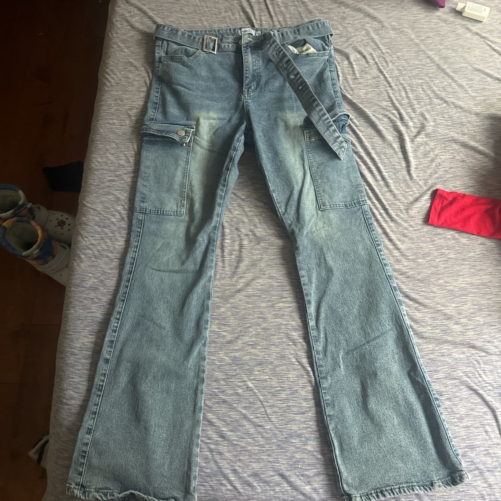 Rue21 Blue Flare Wide Leg Jeans